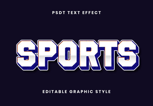 White And Blue Sports League Font Classic Bold Text Effect