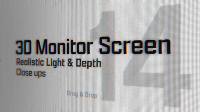 3D Monitor Screen Animations (14) | Animated Camera Close Ups (Drag & Drop)