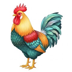 Fototapeta premium Adorable Rooster Illustration – Farm Animal Art for Kids’ Room and Farmhouse Nursery Decor