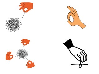 Helping Hands & OK Sign Icons &ndash; Vector Set of Hand Gestures for Support, Communication & Clarity	