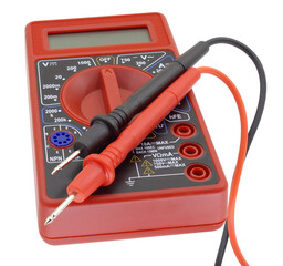 Digital multimeter on white