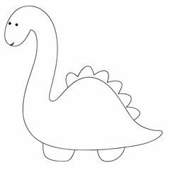 Loch ness monster coloring page simple and minimal line art illustration on white background