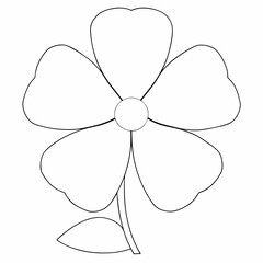Fototapeta premium Marigold coloring page simple and minimal line art illustration on white background