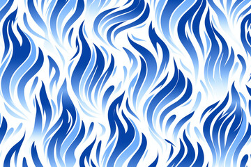 Blue and white flames pattern wallpaper