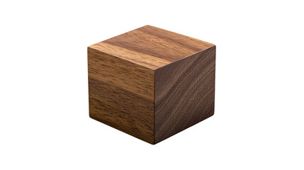 Perfect Wooden Cube Rotating on Transparent Background