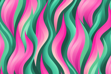 Green and pink flames pattern wallpaper