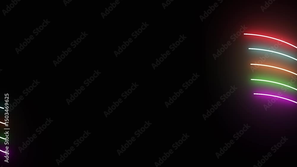 Poster abstract colorful futuristic wave glowing lines animation background, 4k seamless loop backdrop vide