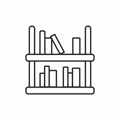 bookshelf books icon sign vector
