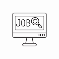 computer job search online icon sign vector