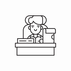 desk work person icon sign vector
