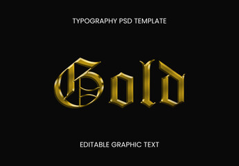 Gold And Black Metallic Classic Font Decorative Vintage Text Effect