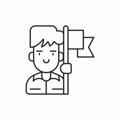 person flag leader icon sign vector