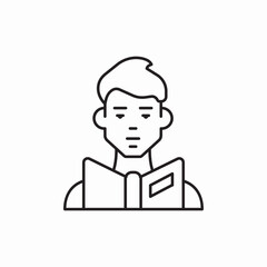 person reading book icon sign vector