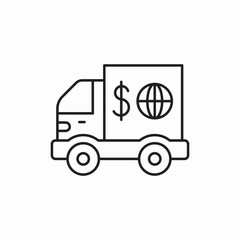 truck money communication icon sign vector