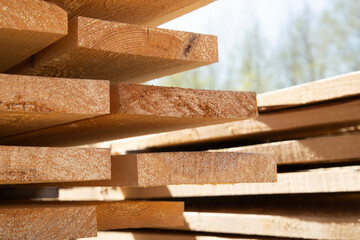 Edged boards.Building material.The material is made of wood.