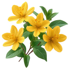 Radiant golden st. john's wort blossoms with vibrant petals and verdant leaves