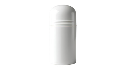 White stainless steel thermos on a white isolated background.