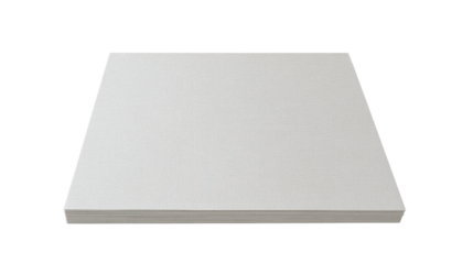 Stack of blank white paper sheets with transparent background