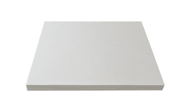 Stack of blank white paper sheets with transparent background