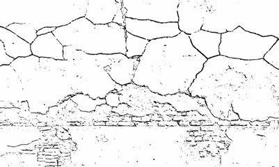  white surface with a network of black cracks and textured surface details visible white grunge background.