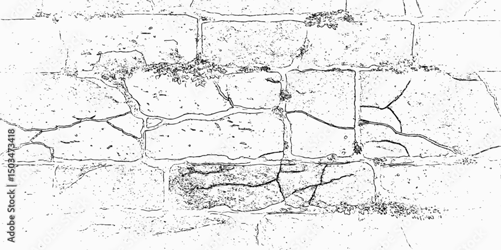Aufkleber brick wall with a rough stone surface. visible mortar adds texture to the design, creating a visuall