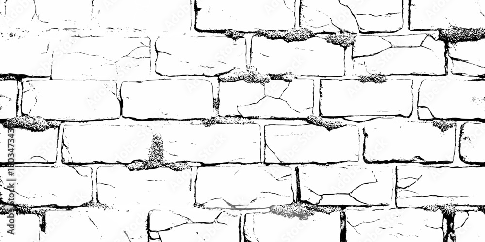 Aufkleber brick wall with a rough stone surface. visible mortar adds texture to the design, creating a visuall