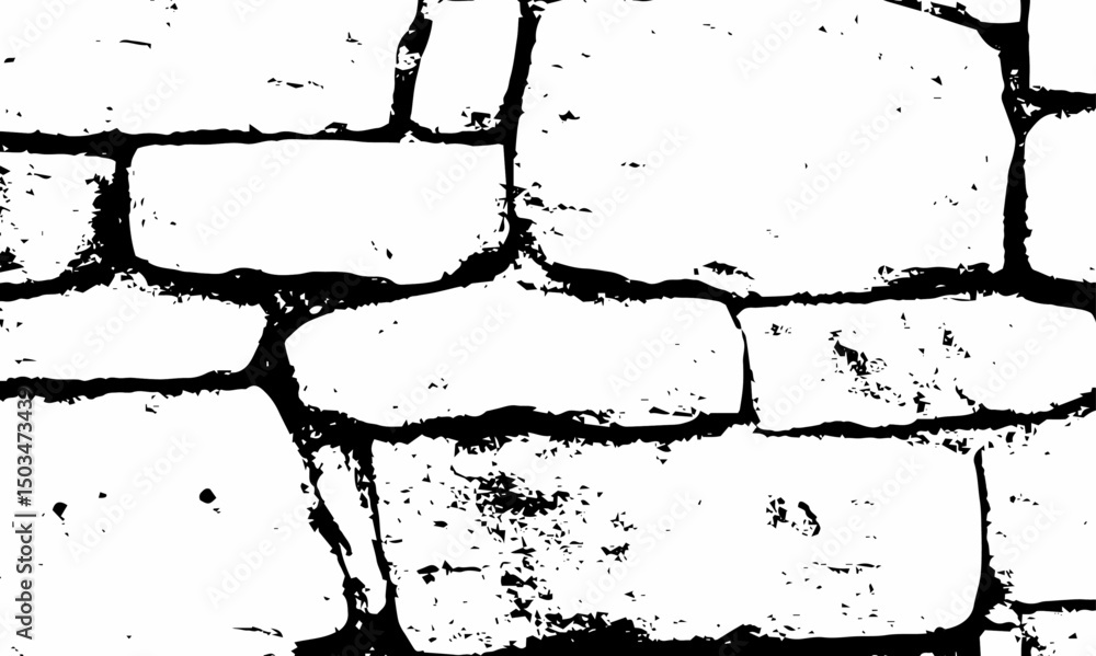 Aufkleber brick wall with a rough stone surface. visible mortar adds texture to the design, creating a visuall