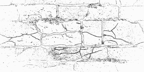 Obraz premium brick wall with a rough stone surface. visible mortar adds texture to the design, creating a visually appealing pattern grunge background.