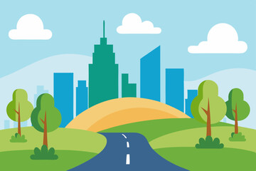 landscape with city