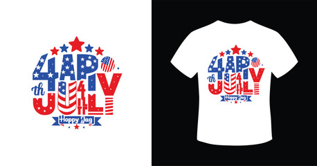 Fototapeta premium Adobe Illustrator Artwork American land of the free 4th of july independence day t-shirt design. 