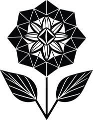 Flower Silhouette With Gothic Ornament Detailing