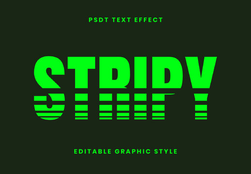 Green And Black Stripy Score Numbers Font Modern Glitch Text Effect