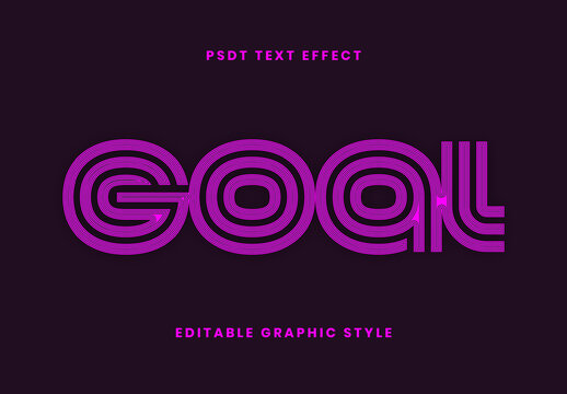Fucshia And Purple Goal Live Score Font Neon Line Text Effect