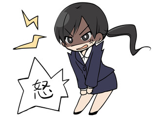 スーツを着た女性 怒