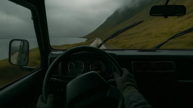 POV of a off road vehicle