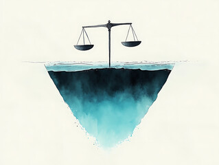Justice Submerged Watercolor Scales.