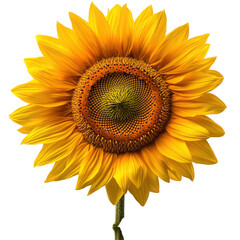 Fototapeta premium Radiant Sunflower Blossom: A Study in Golden Petals and Spiraling Seeds