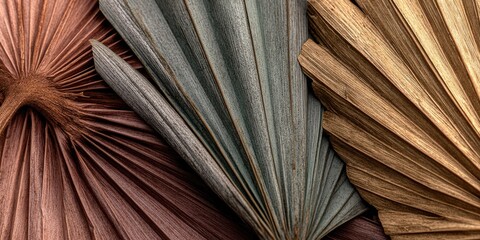 Dried palm leaves in muted tones