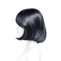Fototapeta premium Sleek Black Bob Wig on Mannequin.