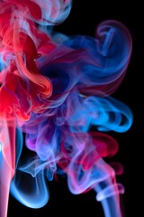 Naklejka premium Abstract Colorful Smoke Art Vivid Red, Blue, and Purple Swirls