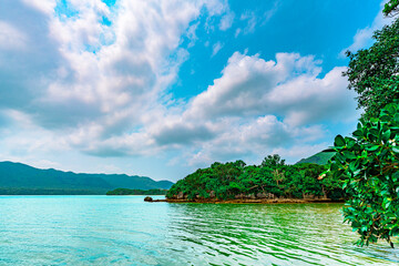  石垣島の自然に包まれた海と緑の静かな風景　自然美に癒される石垣島