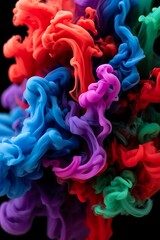 Vibrant Abstract Ink Swirls A Symphony of Colors in Motion