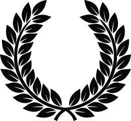 Obraz premium Laurel Leaf Crown Silhouette Victory Symbol