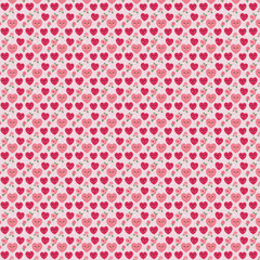 Sweet Hearts and Roses Pattern for Valentine's Day