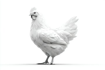 Geometric White Bird Sculpture Modern Artistic Design for Creative Projects and Decorative Use