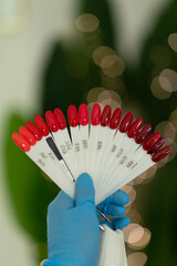 Nail samples, complementary colors red and green