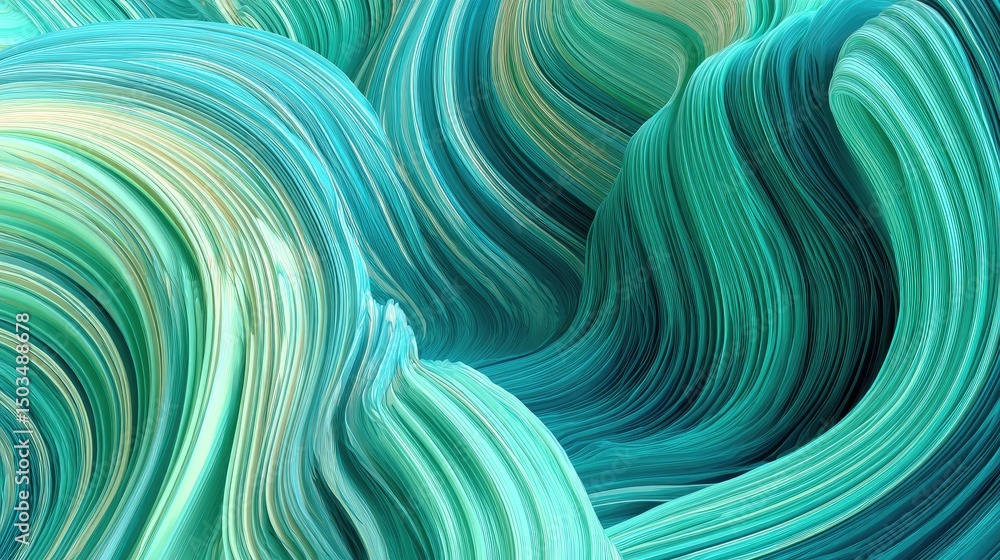 Aufkleber teal swirls abstract motion background texture for design presentation.