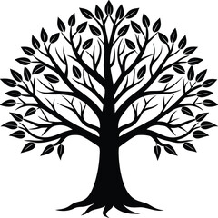 Obraz premium Minimalist Single Line Tree Silhouette