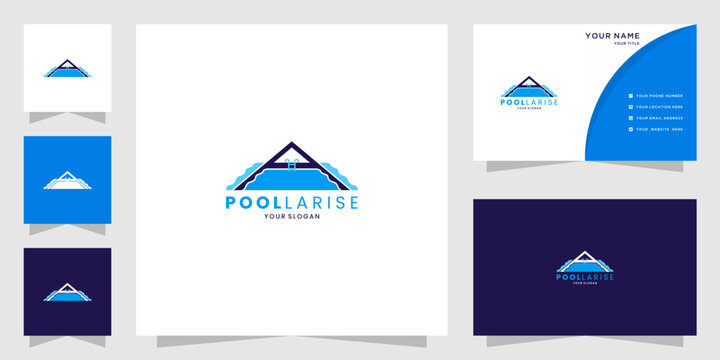 letter a swimming pool logo design