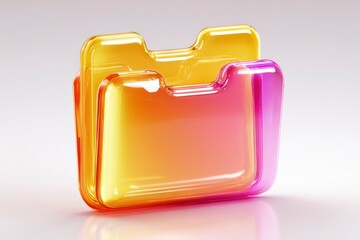 Vibrant Gradient File Folders Icon for Digital Organization and Storage Solutions